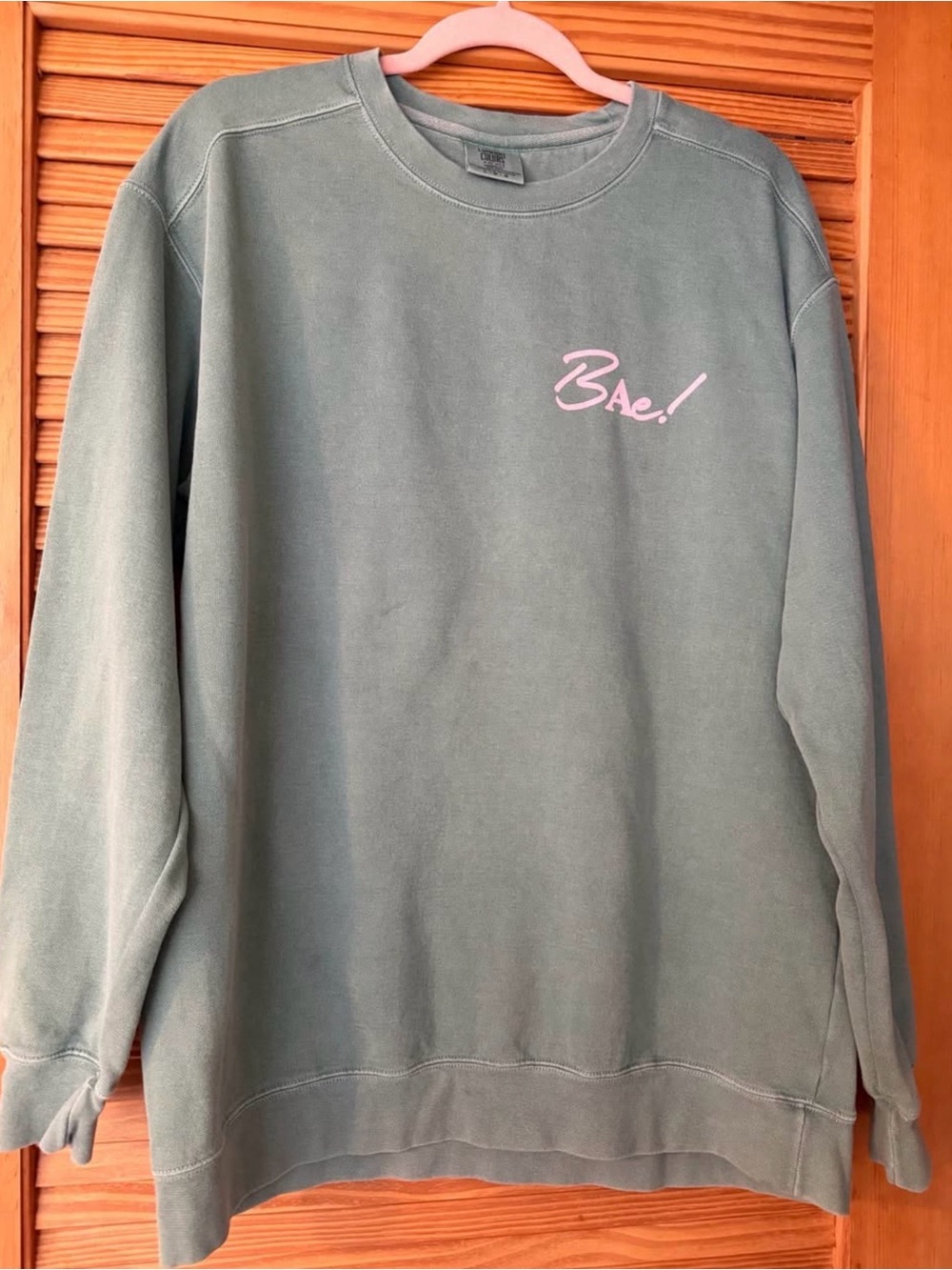 SHORT STACK HAWAII Bae! Logo Green Crewneck Sweatshirt